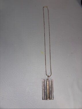 Handcrafted Two-Tone Pendant Necklace - Silver & Gold